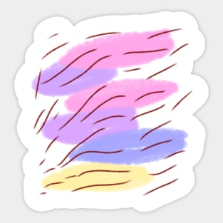 Pink purple watercolor abstract art Sticker